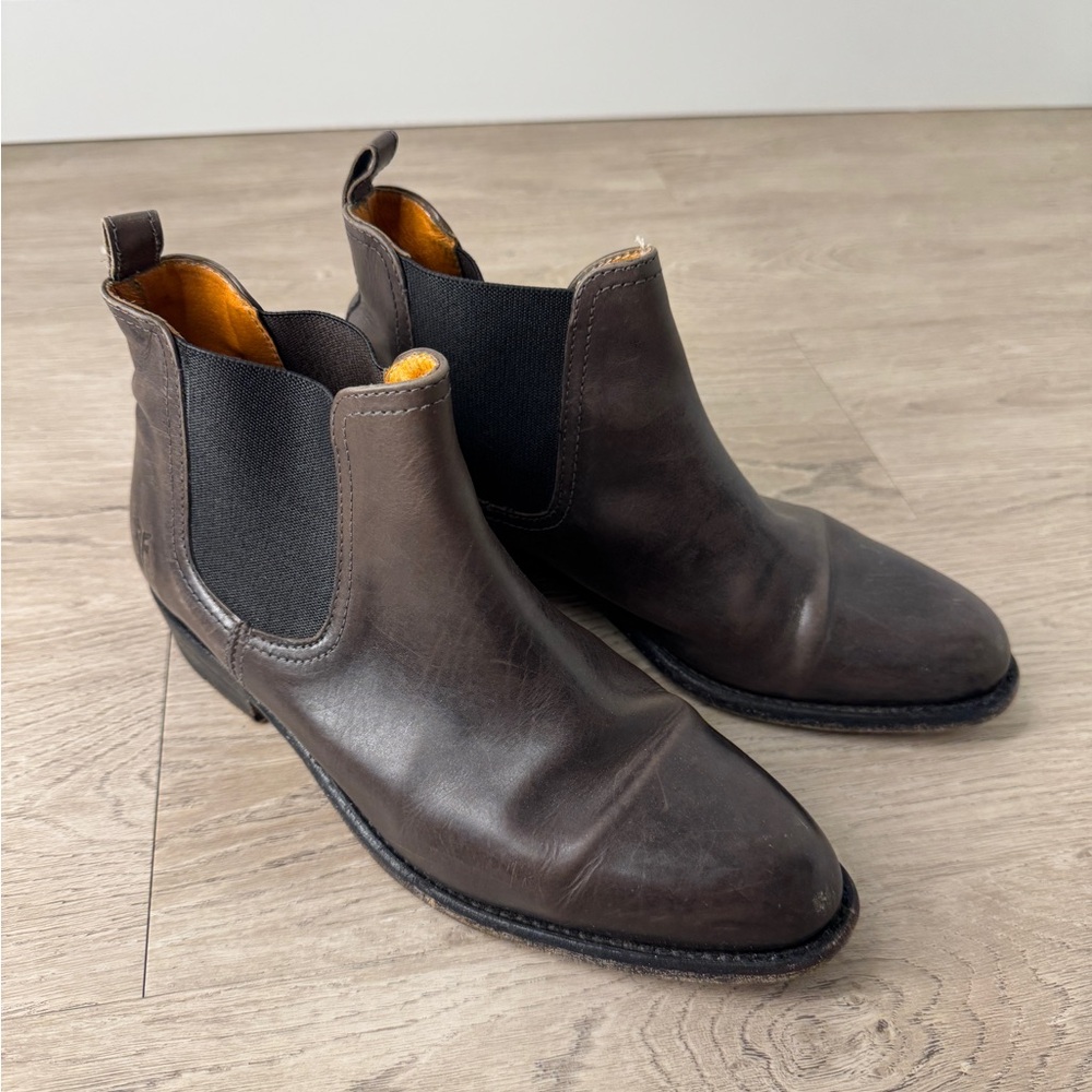 Frye Women’s Dark Brown Genuine Leather Ankle Boots